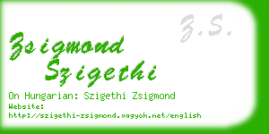 zsigmond szigethi business card